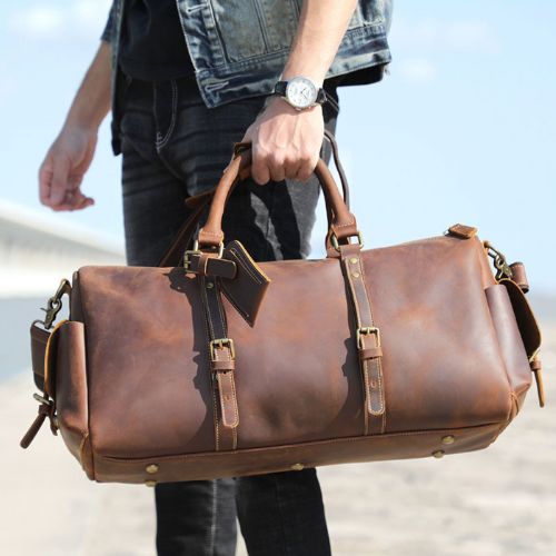 Sac De Voyage Homme En Toile - Taille XL 53x30x25 Cm - Poches Extensibles - Fond Renforcé - Idéal Week-end Ou Avion