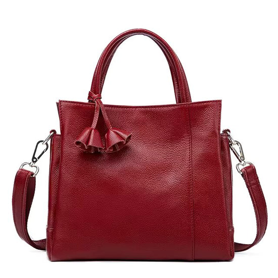 Sac a main souple cuir rouge femme