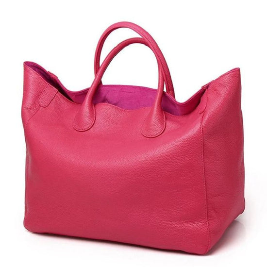 Sac Fourre-Tout Cuir Rose Femme