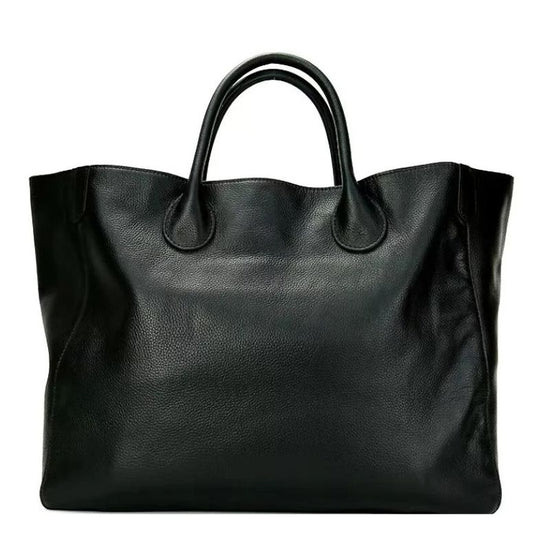 Sac Fourre-Tout en Cuir Noir pour Homme