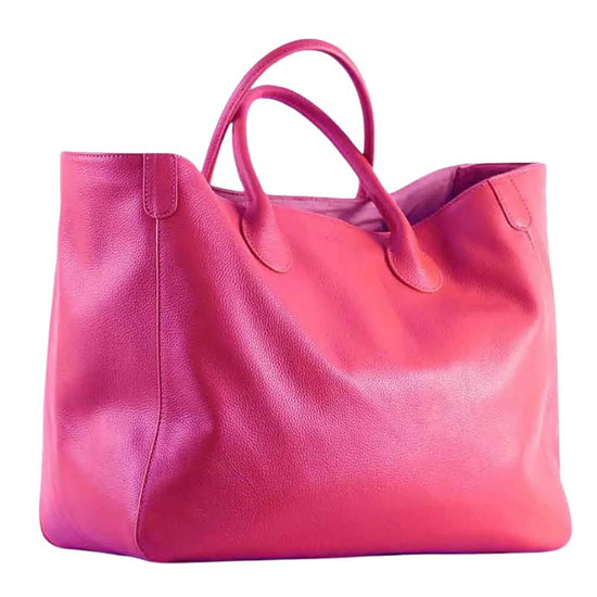 Sac Fourre-Tout en Cuir Rose