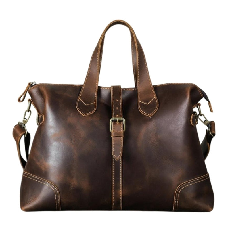 Sac à Main En Cuir Marron Fabriqué En Allemagne - Occasion En Bon état, Style Porté épaule
