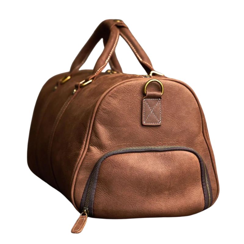 Sac Bandoulière Homme Cuir PU Marron - Taille Moyenne, Idéal Travail/voyage