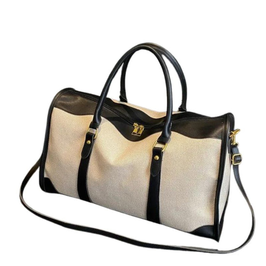Sac de Voyage Femme Tendance Blanc et Noir