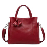 Sac a main souple cuir rouge femme