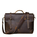 Sac Messenger Cuir Marron Foncé