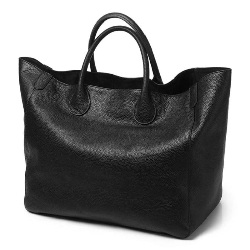 Sac Fourre-Tout en Cuir Noir Vache