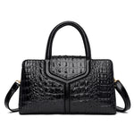 Petit Sac à Main Noir Croco