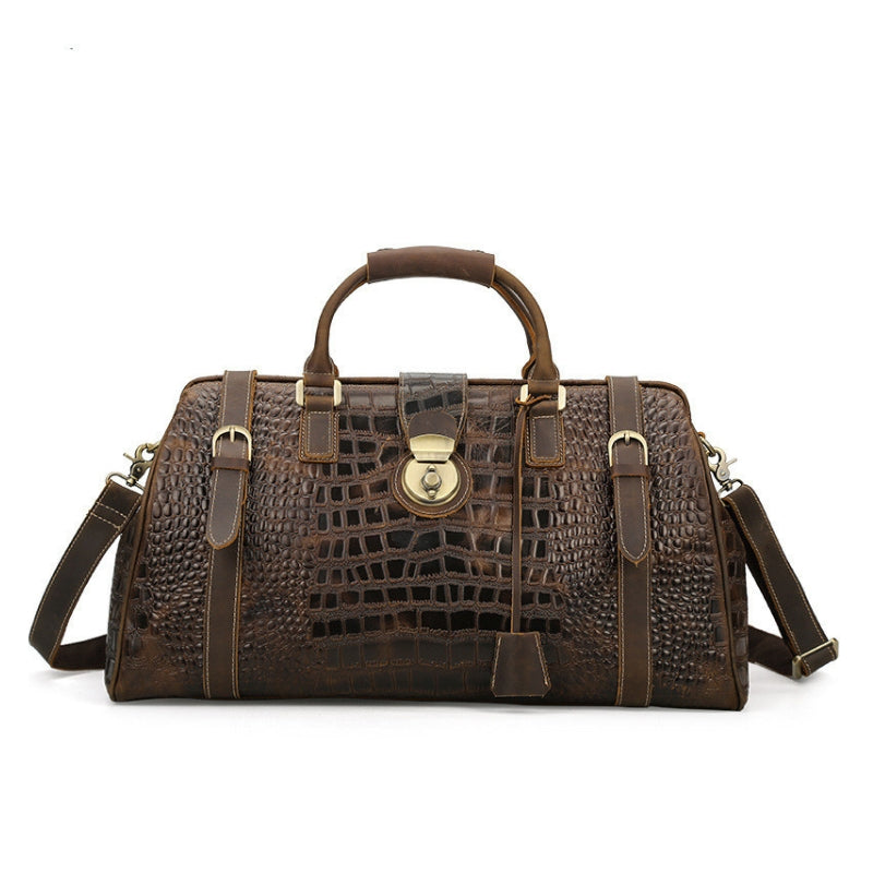 Sac Cuir Marron Croco