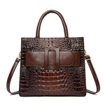 Sac à Main Femme Effet Croco Marron