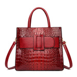 Sac à Main Femme Effet Croco Rouge