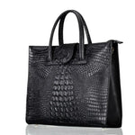 Sac à Main Noir Effet Crocodile