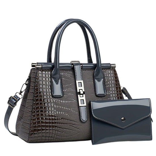 Sac à Main Femme Croco Gris