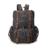 Sac à Dos Homme Toile et Cuir Gris