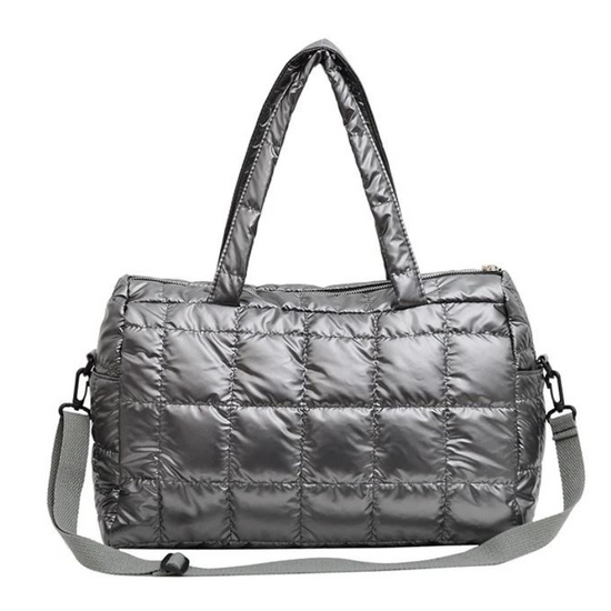 Sac de Voyage Matelassé Argenté